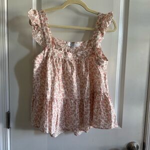 Moodie | Pink Floral Top Sleeveless Size L